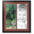 thumbnail image 1 of ArtToFrames Collage Photo Picture Frame with 2 - 8x20 Openings, Framed in Black with Cognac and Black Mats (CDM-3926-37), 1 of 1