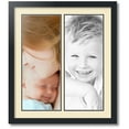 thumbnail image 1 of ArtToFrames Collage Photo Picture Frame with 2 - 8x20" Openings, Framed in Black with Cream and Black Mats (CDM-3926-1374), 1 of 8