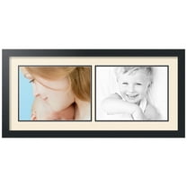 ArtToFrames Collage Photo Picture Frame with 2 - 9x12" Openings, Framed in Black with Ivory and Black Mats (CDM-3926-1608)