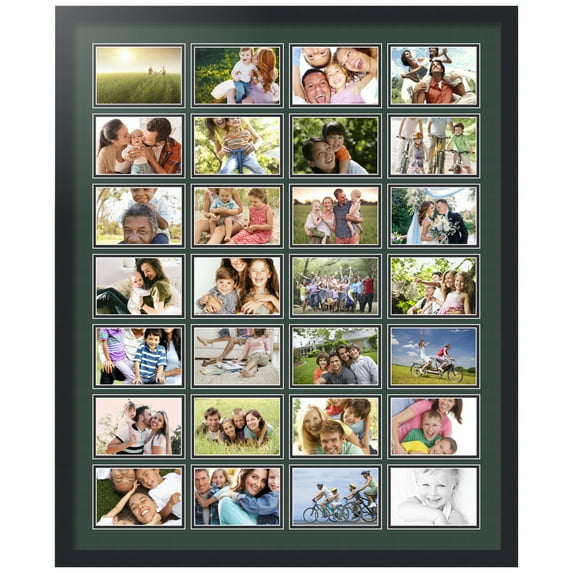 ArtToFrames Collage Photo Picture Frame with 28 - 4x6" Openings, Framed in Black with Envy and Black Mats (CDM-3926-2071)
