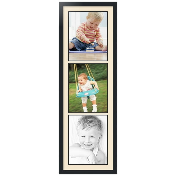 ArtToFrames Collage Photo Picture Frame with 3 - 11x14 Openings, Framed in Black with Alabaster and Black Mats (CDM-3926-73)