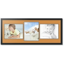 ArtToFrames Collage Photo Picture Frame with 3 - 11x14" Openings, Framed in Black with Amber and Black Mats (CDM-3926-813)