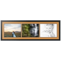 ArtToFrames Collage Photo Picture Frame with 3 - 11x14" Openings, Framed in Black with Amber and Black Mats (CDM-3926-882)
