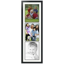 ArtToFrames Collage Photo Picture Frame with 3 - 11x14" Openings, Framed in Black with Fabric White and Black Mats (CDM-3926-869)