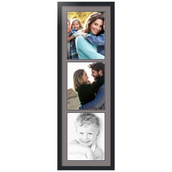 ArtToFrames Collage Photo Picture Frame with 3 - 11x14 Openings, Framed in Black with Pewter and Black Mats (CDM-3926-73)