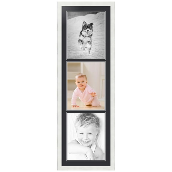 ArtToFrames Collage Photo Picture Frame with 3 - 11x14" Openings, Framed in White with Black and Black Mats (CDM-3966-73)