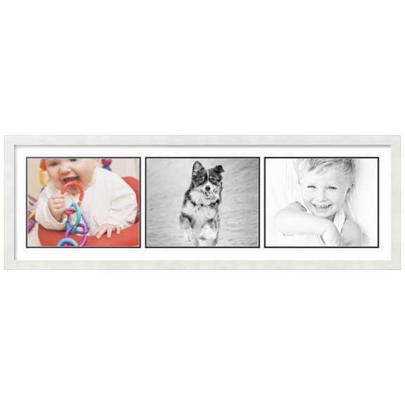 ArtToFrames Collage Photo Picture Frame with 3 - 11x14" Openings, Framed in White with Crisp and Black Mats (CDM-3966-882)