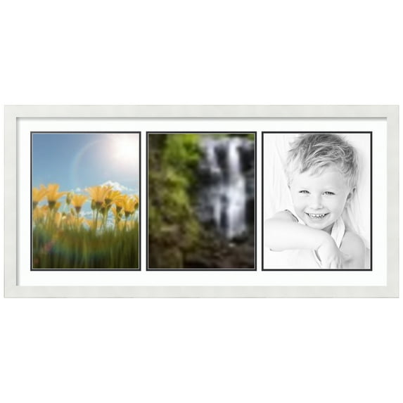 ArtToFrames Collage Photo Picture Frame with 3 - 11x14 Openings, Framed in White with Super White and Black Mats (CDM-3966-65)