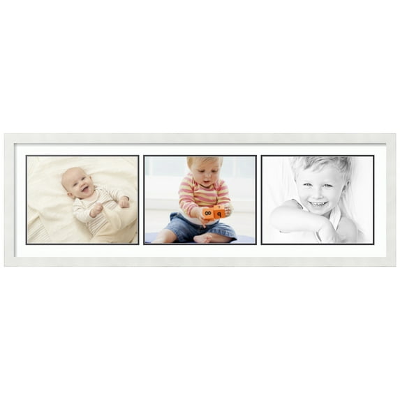 ArtToFrames Collage Photo Picture Frame with 3 - 11x14 Openings, Framed in White with Super White and Black Mats (CDM-3966-67)