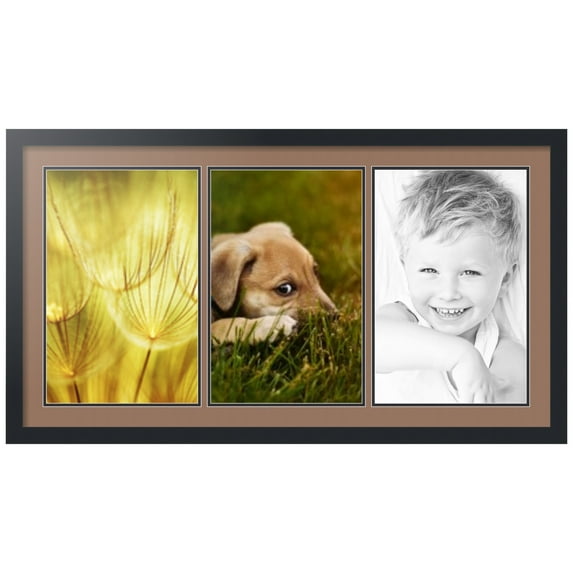 ArtToFrames Collage Photo Picture Frame with 3 - 11x17 Openings, Framed in Black with Sandpiper and Black Mats (CDM-3926-65)