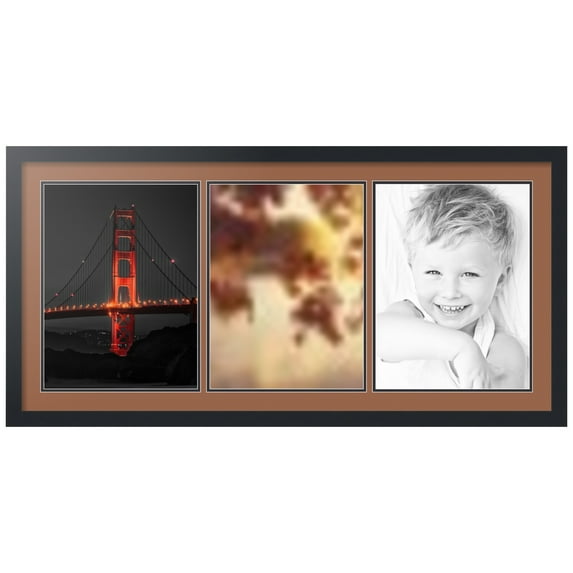 ArtToFrames Collage Photo Picture Frame with 3 - 12x16 Openings, Framed in Black with Paloma and Black Mats (CDM-3926-65)