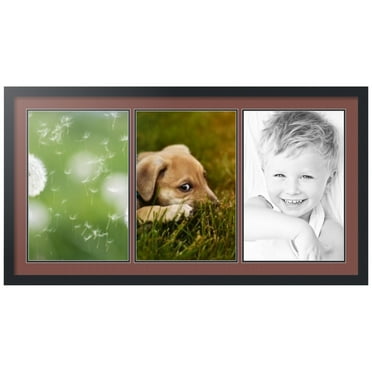ArtToFrames Collage Photo Picture Frame with 3 - 12x18" Openings, Framed in Black with Brique and Black Mats (CDM-3926-1539)
