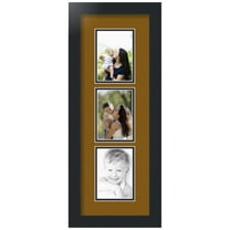 ArtToFrames Collage Photo Picture Frame with 3 - 3.5x5" Openings, Framed in Black with Coronado and Black Mats (CDM-3926-864)