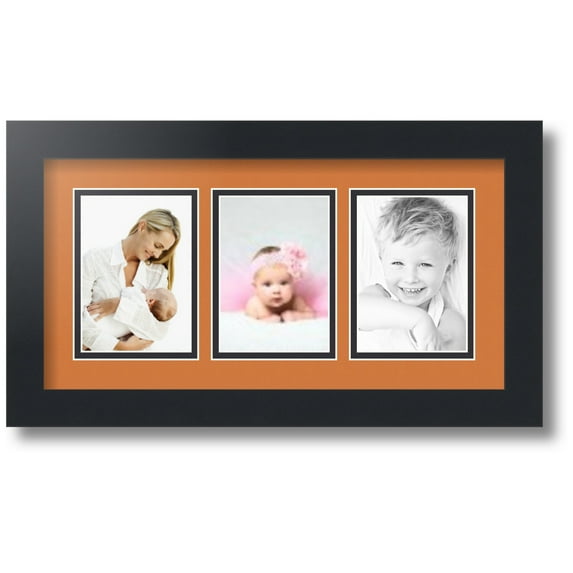 ArtToFrames Collage Photo Picture Frame with 3 - 3.5x5 Openings, Framed in Black with Octoberfest and Black Mats (CDM-3926-65)