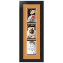 ArtToFrames Collage Photo Picture Frame with 3 - 3x5" Openings, Framed in Black with Amber and Black Mats (CDM-3926-865)
