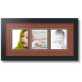 thumbnail image 1 of ArtToFrames Collage Photo Picture Frame with 3 - 4x5 Openings, Framed in Black with Cognac and Black Mats (CDM-3926-65), 1 of 8