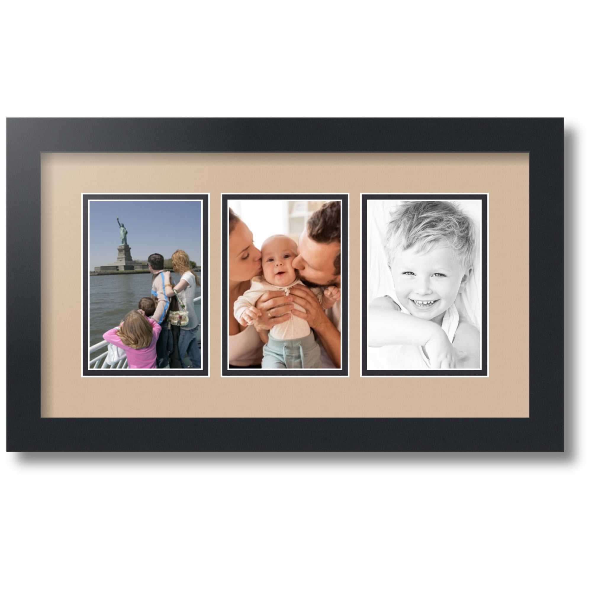 ArtToFrames Collage Photo Picture Frame with 3 - 4x6 Openings, Framed ...