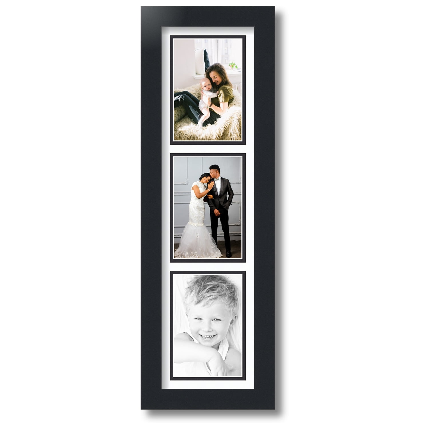 ArtToFrames Collage Photo Picture Frame with 3 4x6 Openings, Framed