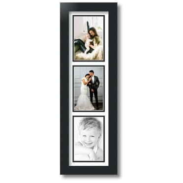 ArtToFrames Collage Photo Picture Frame with 3 - 4x6 Openings, Framed in Black with Super White and Black Mats (CDM-3926-9999)