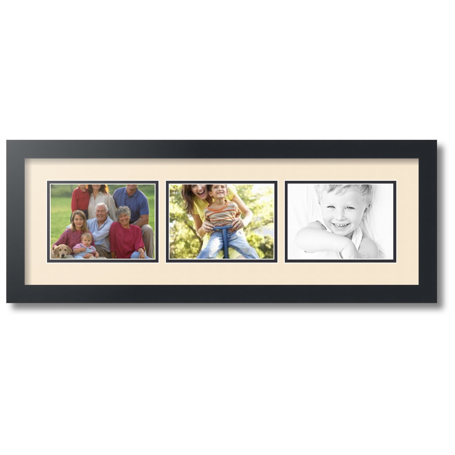 ArtToFrames Collage Photo Picture Frame with 3 5x7 Openings, Framed