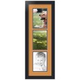 thumbnail image 1 of ArtToFrames Collage Photo Picture Frame with 3 - 5x7" Openings, Framed in Black with Amber and Black Mats (CDM-3926-138), 1 of 8