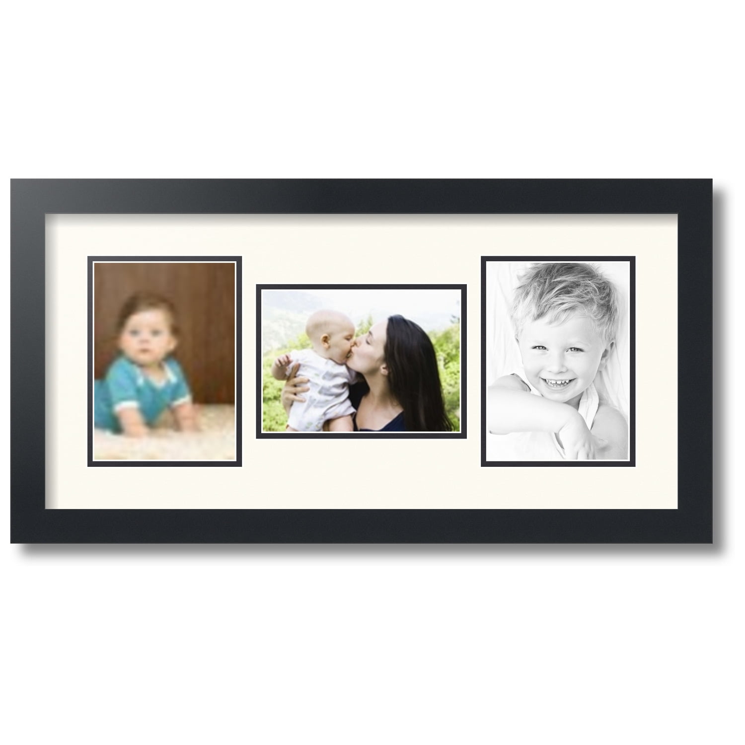 ArtToFrames Collage Photo Picture Frame with 3 5x7 Openings, Framed