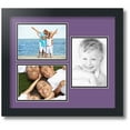 thumbnail image 1 of ArtToFrames Collage Photo Picture Frame with 3 - 5x7 Openings, Framed in Black with Grape and Black Mats (CDM-3926-331), 1 of 8