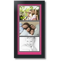 ArtToFrames Collage Photo Picture Frame with 3 - 5x7" Openings, Framed in Black with Tulip and Black Mats (CDM-3926-5765)