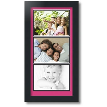 ArtToFrames Collage Photo Picture Frame with 3 - 5x7" Openings, Framed in Black with Tulip and Black Mats (CDM-3926-5765)
