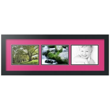 ArtToFrames Collage Photo Picture Frame with 3 - 5x7" Openings, Framed in Black with Tulip and Black Mats (CDM-3926-57)