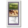 thumbnail image 1 of ArtToFrames Collage Photo Picture Frame with 3 - 5x7 Openings, Framed in White with Grape and Black Mats (CDM-3966-1), 1 of 8