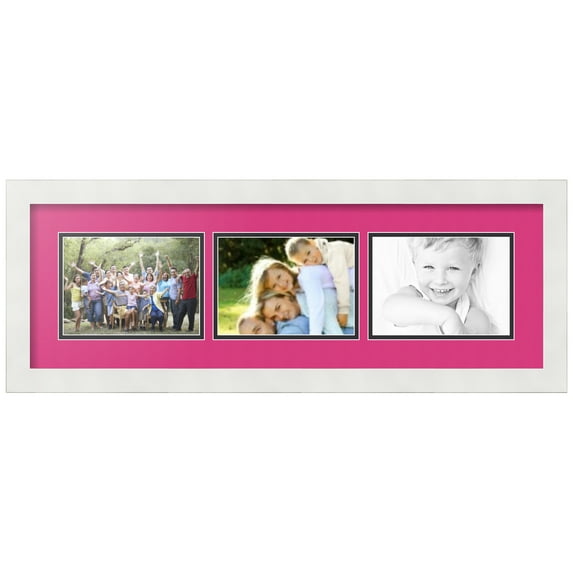ArtToFrames Collage Photo Picture Frame with 3 - 5x7" Openings, Framed in White with Tulip and Black Mats (CDM-3966-2135)