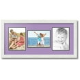 thumbnail image 1 of ArtToFrames Collage Photo Picture Frame with 3 - 6x8 Openings, Framed in White with Lavender Mist and Black Mats (CDM-3966-70), 1 of 7