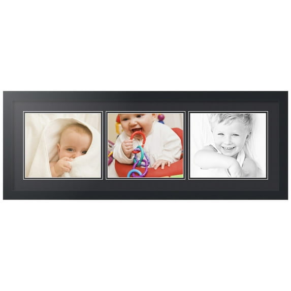 ArtToFrames Collage Photo Picture Frame with 3 - 8.5x10 Openings, Framed in Black with Black and Black Mats (CDM-3926-67)