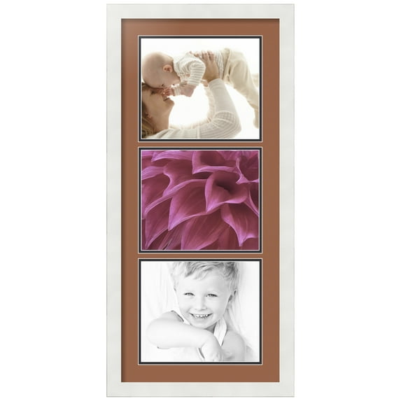 ArtToFrames Collage Photo Picture Frame with 3 - 8.5x10 Openings, Framed in White with Paloma and Black Mats (CDM-3966-901)