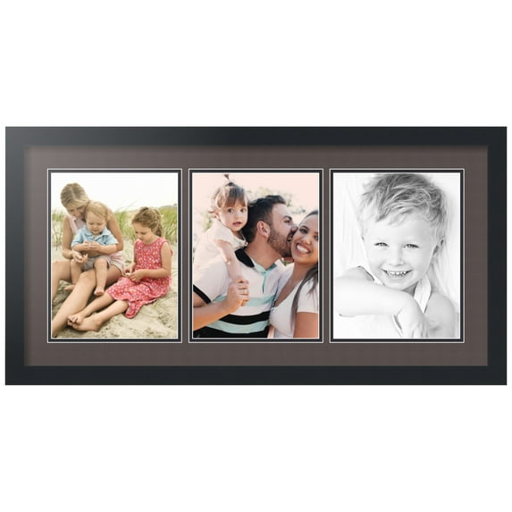 ArtToFrames Collage Photo Picture Frame with 3 - 8x10.5 Openings, Framed in Black with Chestnut and Black Mats (CDM-3926-65)