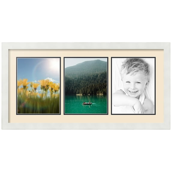 ArtToFrames Collage Photo Picture Frame with 3 - 8x10.5 Openings, Framed in White with Alabaster and Black Mats (CDM-3966-65)