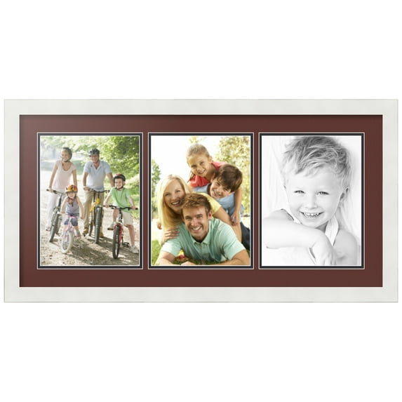 ArtToFrames Collage Photo Picture Frame with 3 - 8x10.5" Openings, Framed in White with Maroon and Black Mats (CDM-3966-1132)