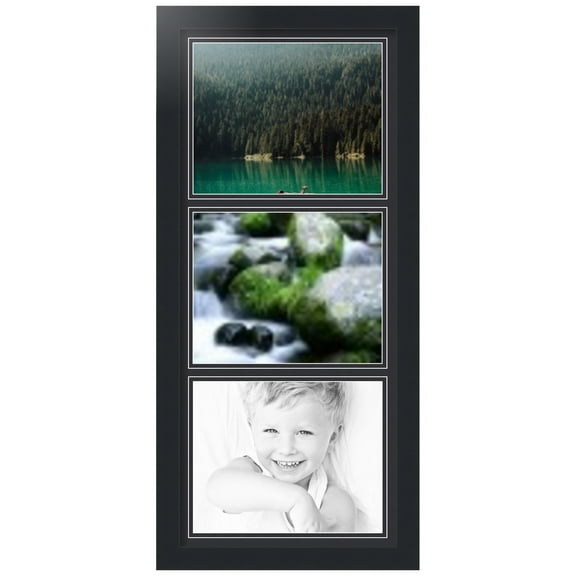 ArtToFrames Collage Photo Picture Frame with 3 - 8x10" Openings, Framed in Black with Black and Black Mats (CDM-3926-1052)