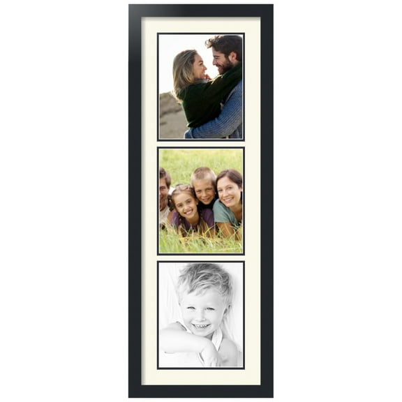 ArtToFrames Collage Photo Picture Frame with 3 - 8x10" Openings, Framed in Black with Brilliant White and Black Mats (CDM-3926-139)