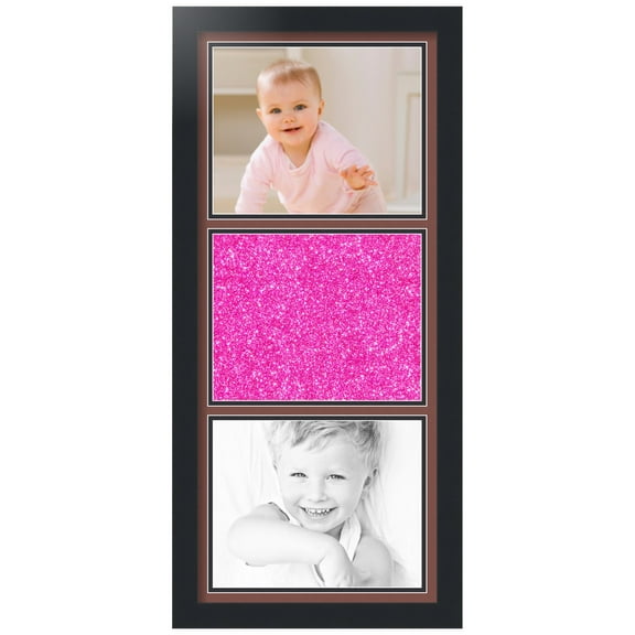 ArtToFrames Collage Photo Picture Frame with 3 - 8x10" Openings, Framed in Black with Brique and Black Mats (CDM-3926-5767)