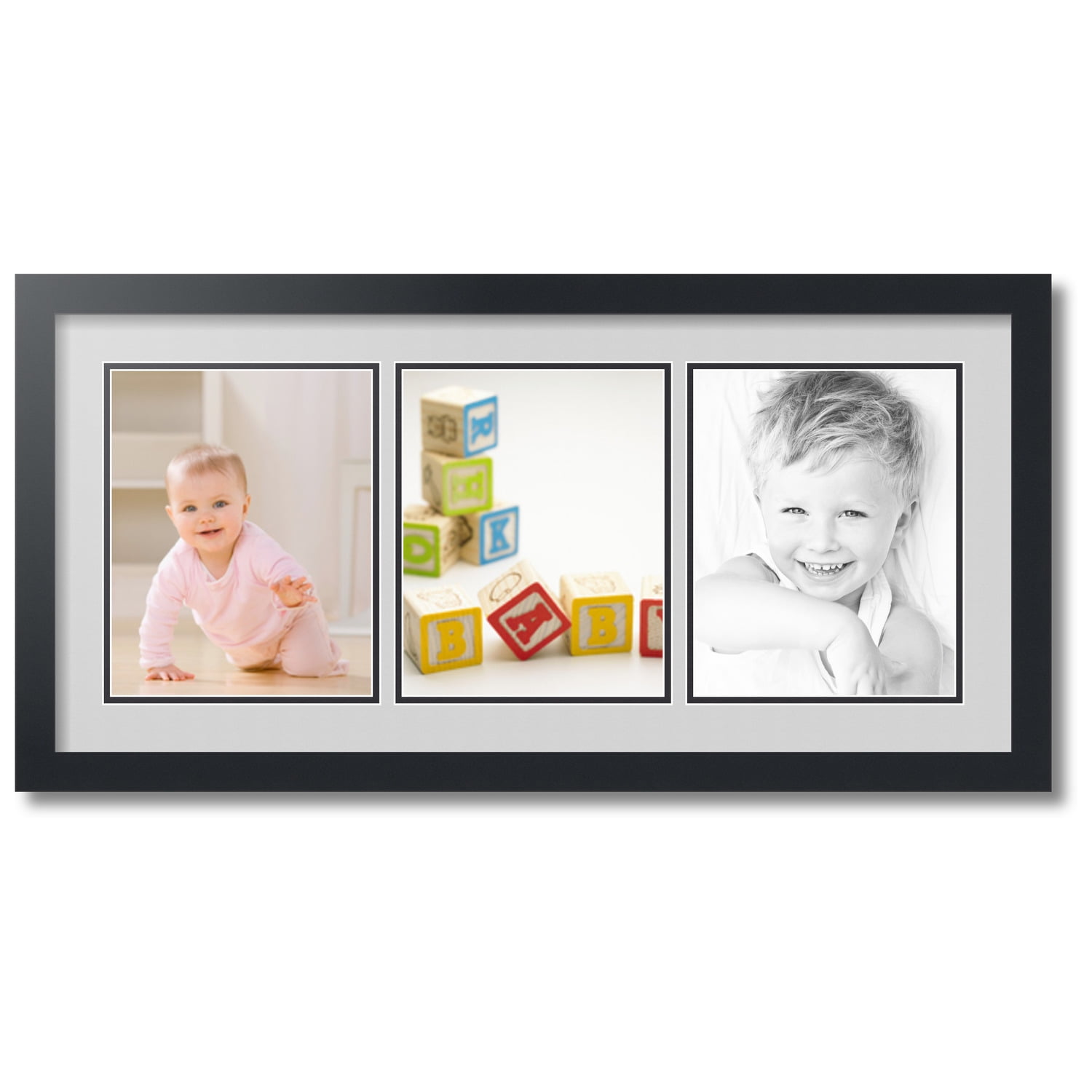ArtToFrames Collage Photo Picture Frame with 3 8x10 Openings, Framed