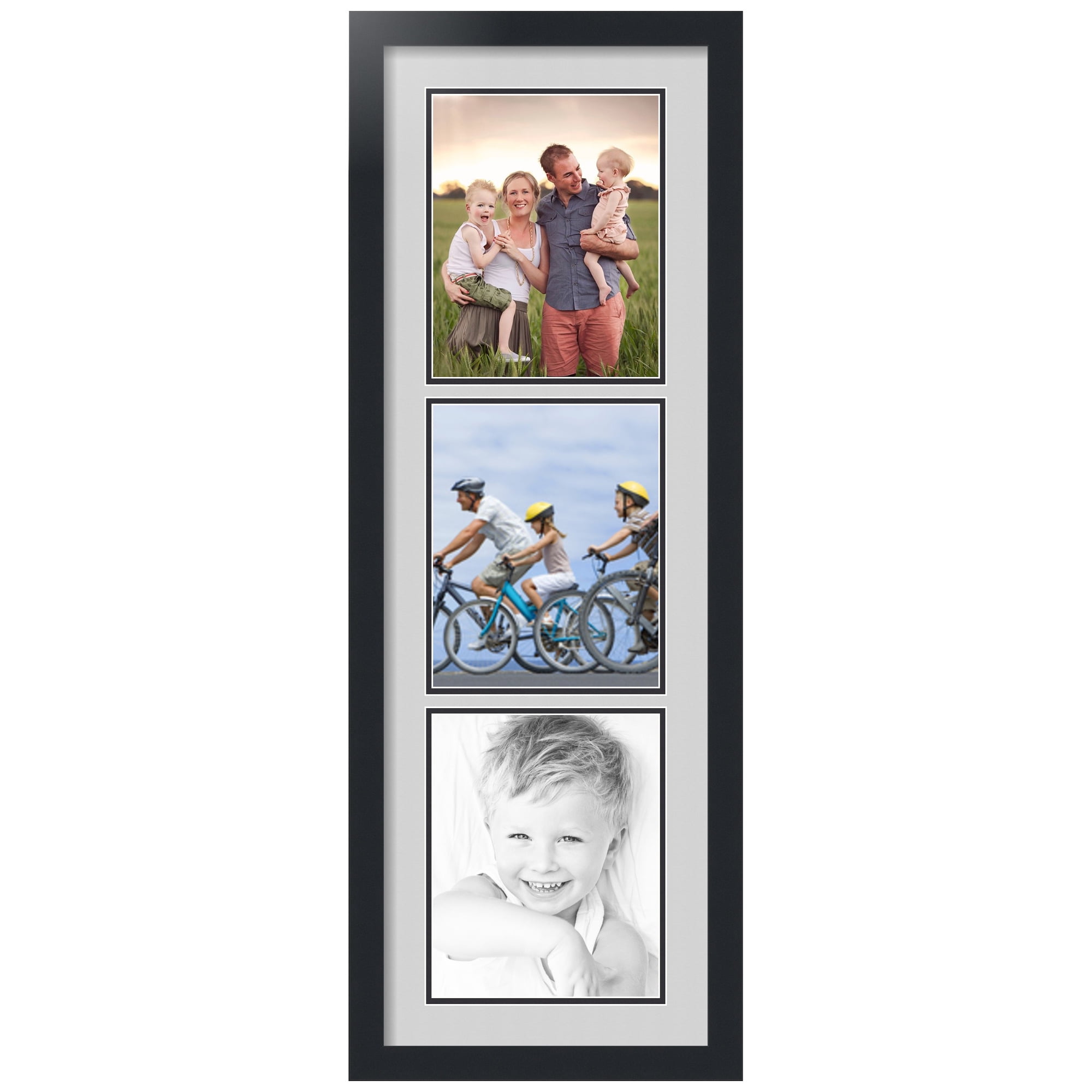 ArtToFrames Collage Photo Picture Frame with 3 - 8x10 Openings, Framed in Black with Candlewick and Black Mats (CDM-3926-73)