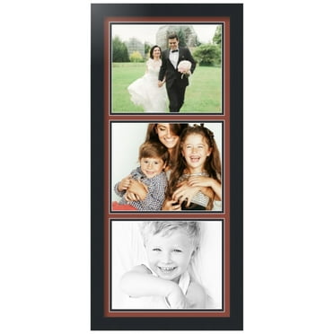 ArtToFrames Collage Photo Picture Frame with 3 - 8x10" Openings, Framed in Black with Cognac and Black Mats (CDM-3926-1052)
