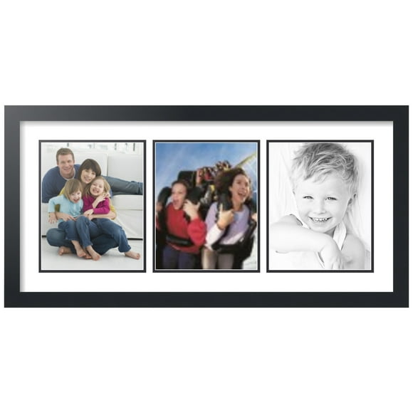 ArtToFrames Collage Photo Picture Frame with 3 - 8x10" Openings, Framed in Black with Crisp and Black Mats (CDM-3926-25)