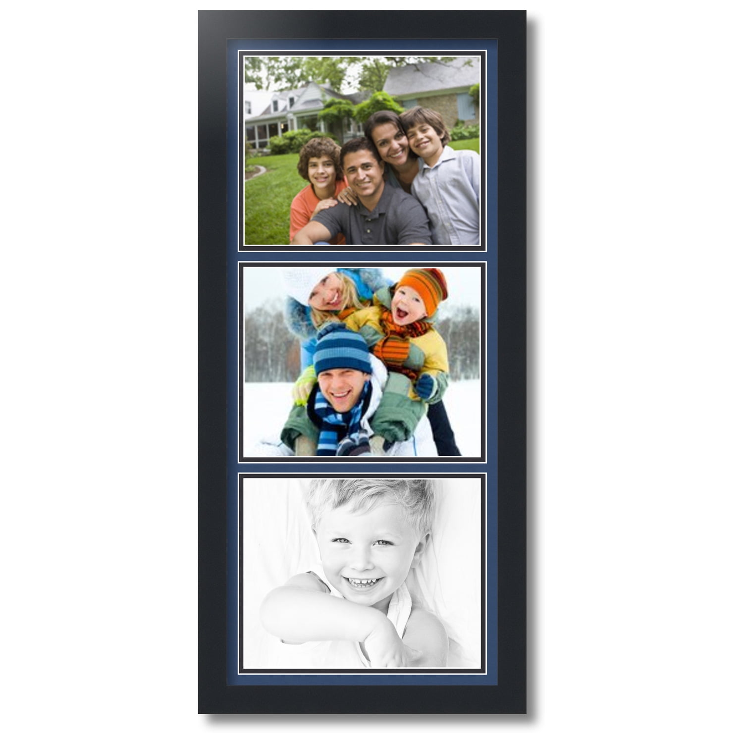 Satin Black 3-Opening 8x10 Wall Collage Frame