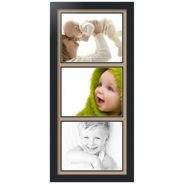 ArtToFrames Collage Photo Picture Frame with 3 - 8x10" Openings, Framed in Black with Desert Sand and Black Mats (CDM-3926-5767)