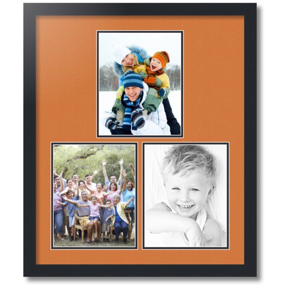 ArtToFrames Collage Photo Picture Frame with 3 - 8x10 Openings, Framed in Black with Octoberfest and Black Mats (CDM-3926-82)