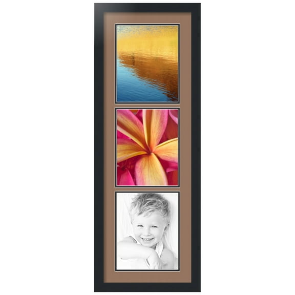 ArtToFrames Collage Photo Picture Frame with 3 - 8x10 Openings, Framed in Black with Sandpiper and Black Mats (CDM-3926-73)