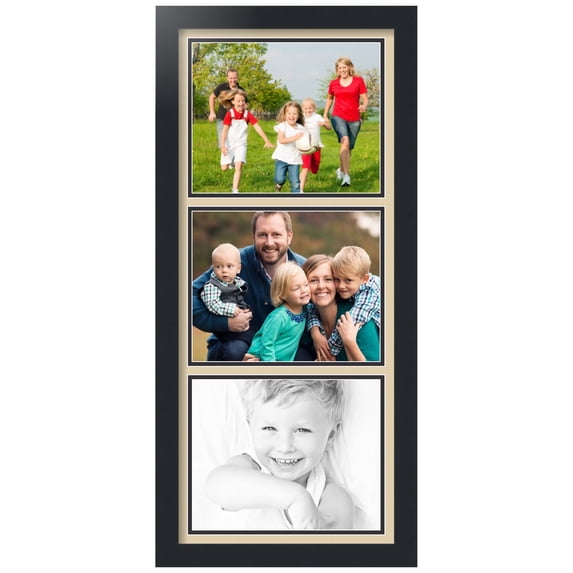 ArtToFrames Collage Photo Picture Frame with 3 - 8x10" Openings, Framed in Black with Seaside and Black Mats (CDM-3926-1052)